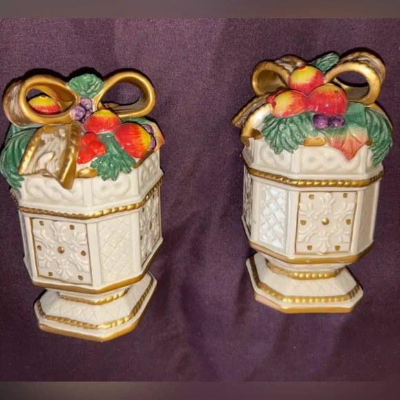 Vintage 1990’s Fitz & Floyd Salt & Pepper Shakers Snowy Woods Collection - Picture 3 of 5